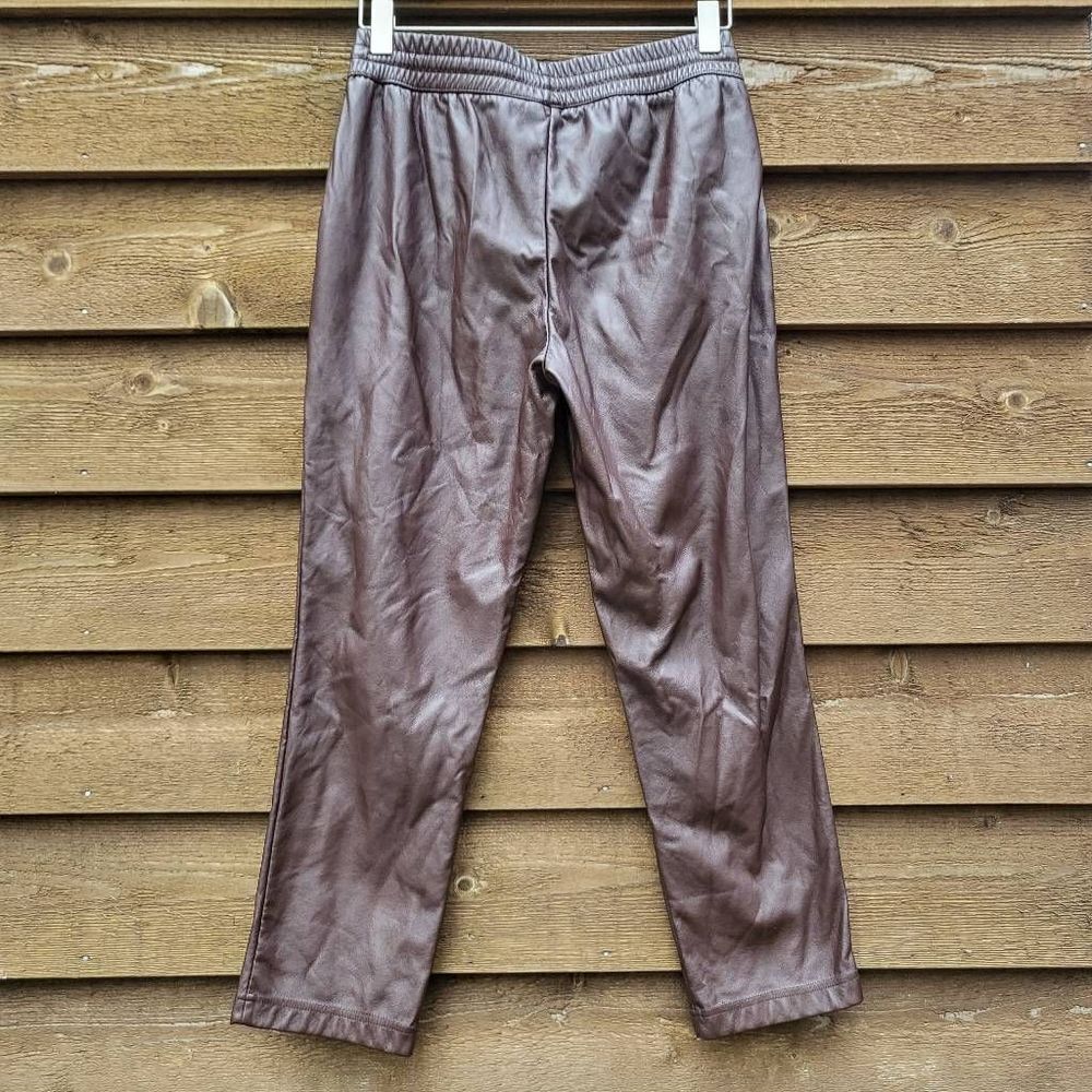 Joie vegan leather straight leg pants with drawstring medium - Picture 6 of 9